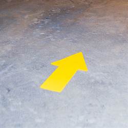 Conf. 10 pz Sticker pavimenti Freccia - 20x5 cm, giallo