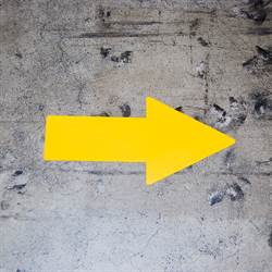 Conf. 10 pz Sticker pavimenti Freccia - 20x5 cm, giallo